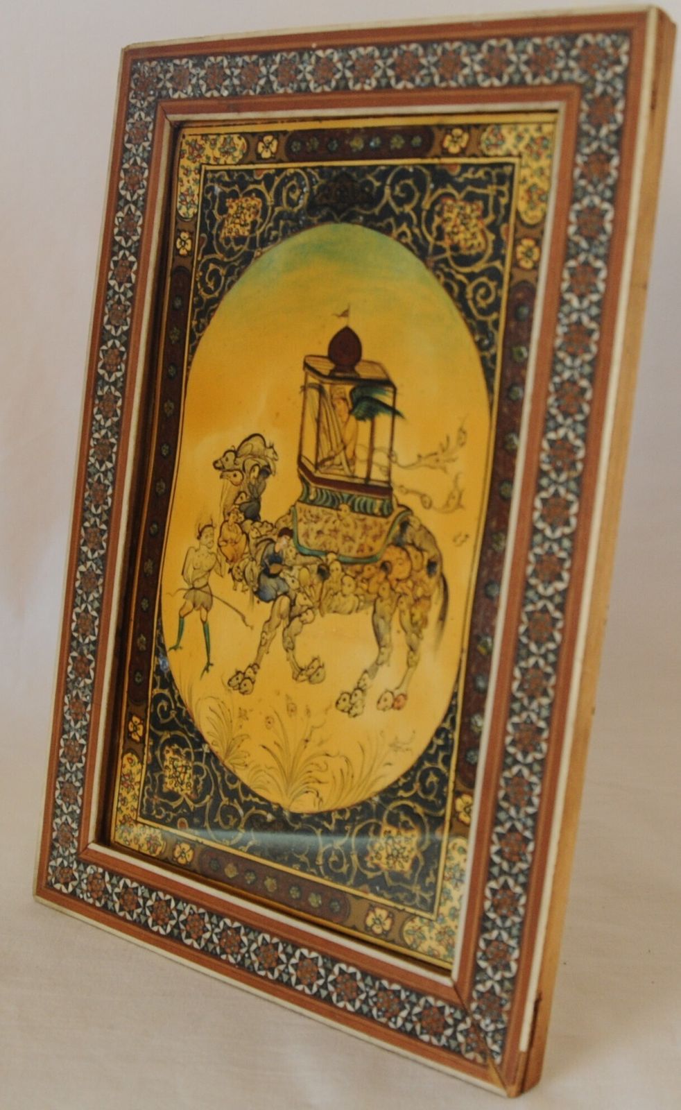 Vintage Islamic Composite Painting By Ahmad Omoumi In Khatam Frame photo 700.0