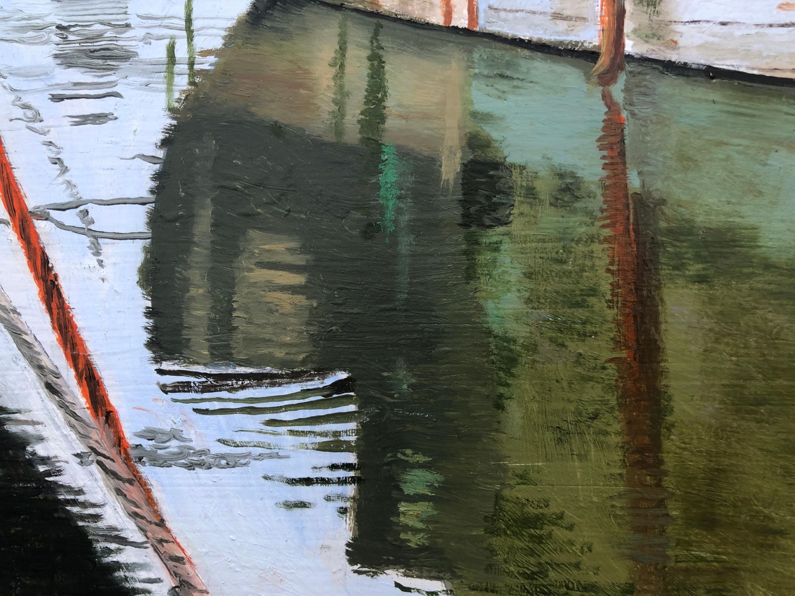 Fishing Port France Oil On Canvas Painting Seascape Boats 2016 photo buy