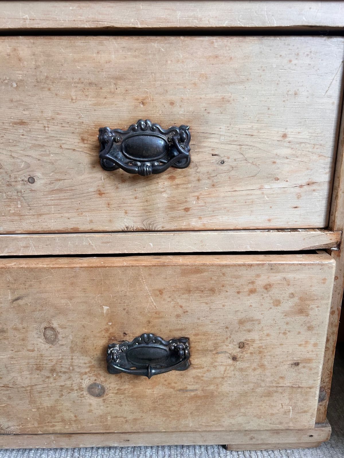 Antique Pine Chest Of Drawers With Original Drop Handles photo buy