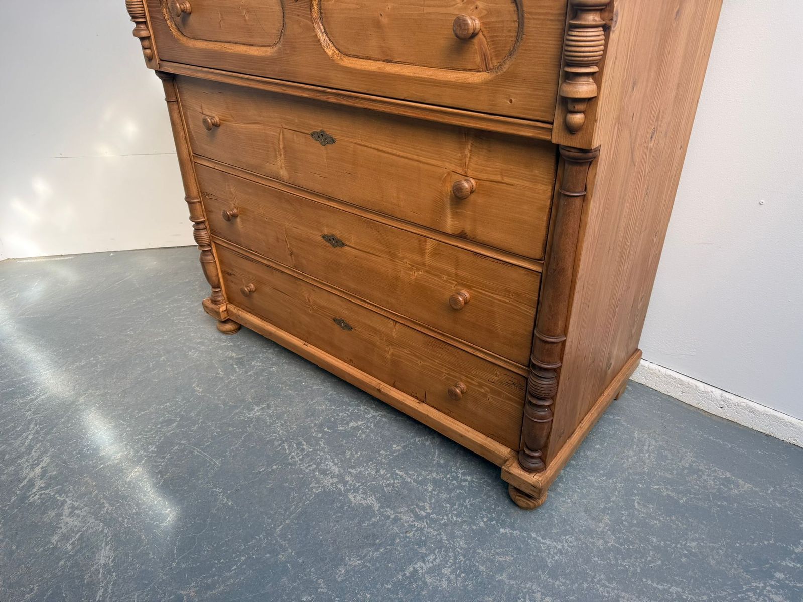 An Amazingly Waxed Huge Victorian Hungarian 4 Drawer Chest Of Drawers photo for sale