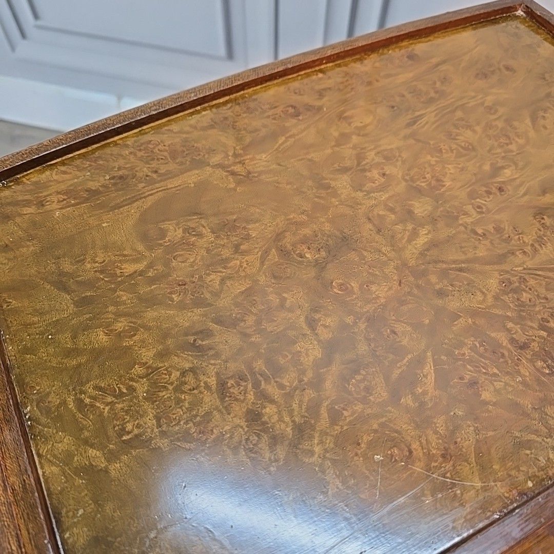 photo buy Antique Style Side Table  Queen Anne Glass Top – Carved Shells – Jack Finch Ltd