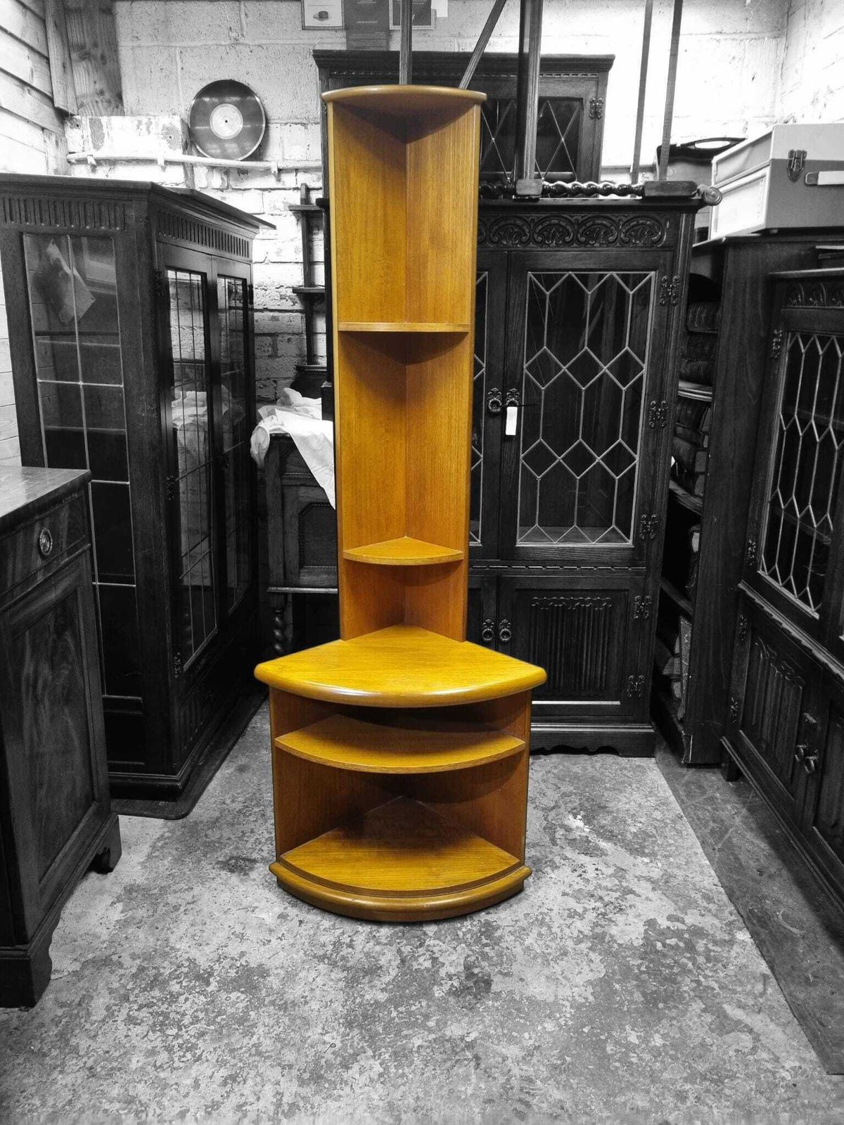 Vintage Teak Corner Cabinet / Corner Display Unit / C1970 / photo furniture