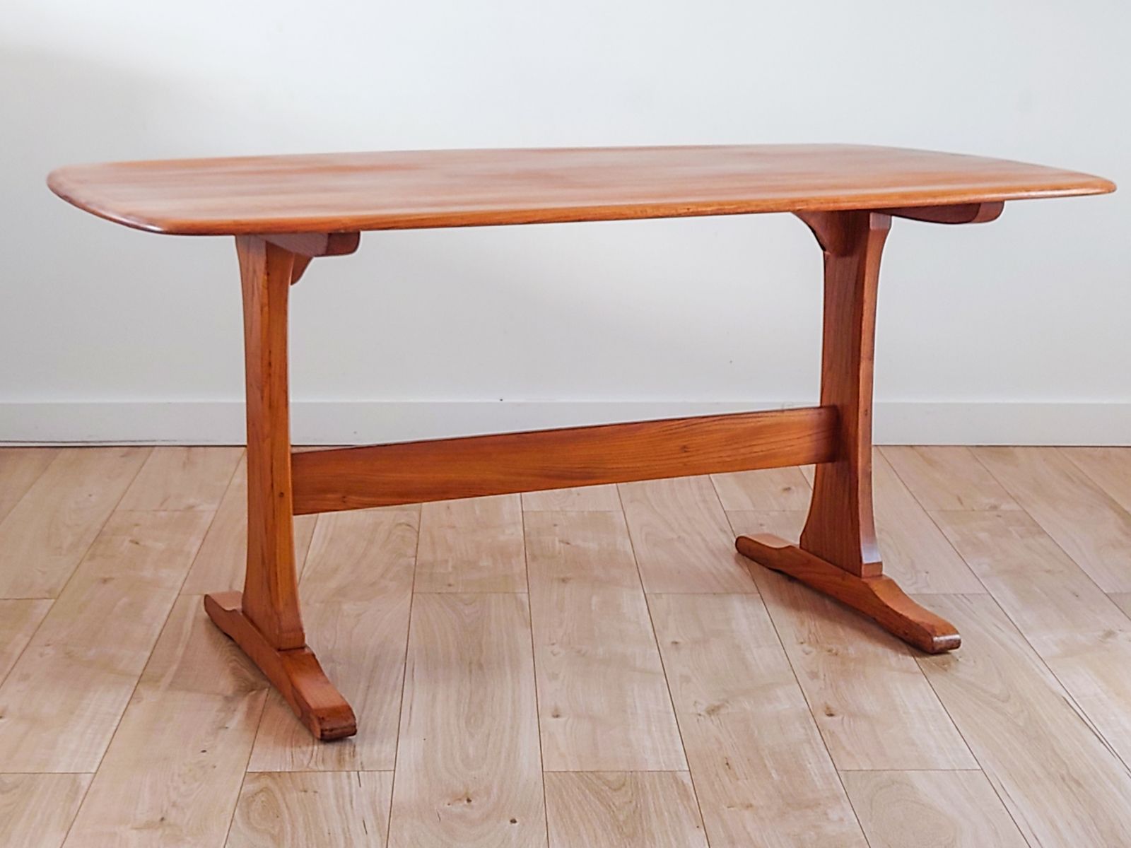 Mid Century Ercol Solid Elm Refectory Dining Table photo furniture