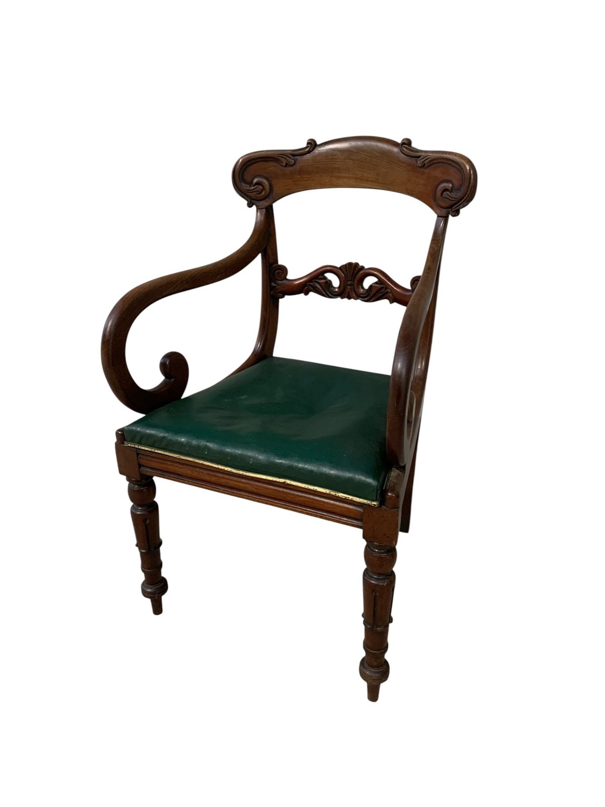 Antique English William IV Mahogany Desk Chair photo for sale