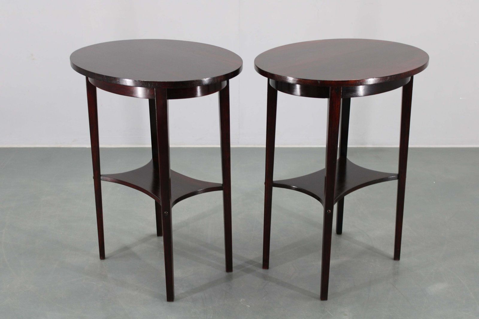 1930s Pair Of Restored Thonet Side Tables No. 206, Czechoslovakia photo vintage