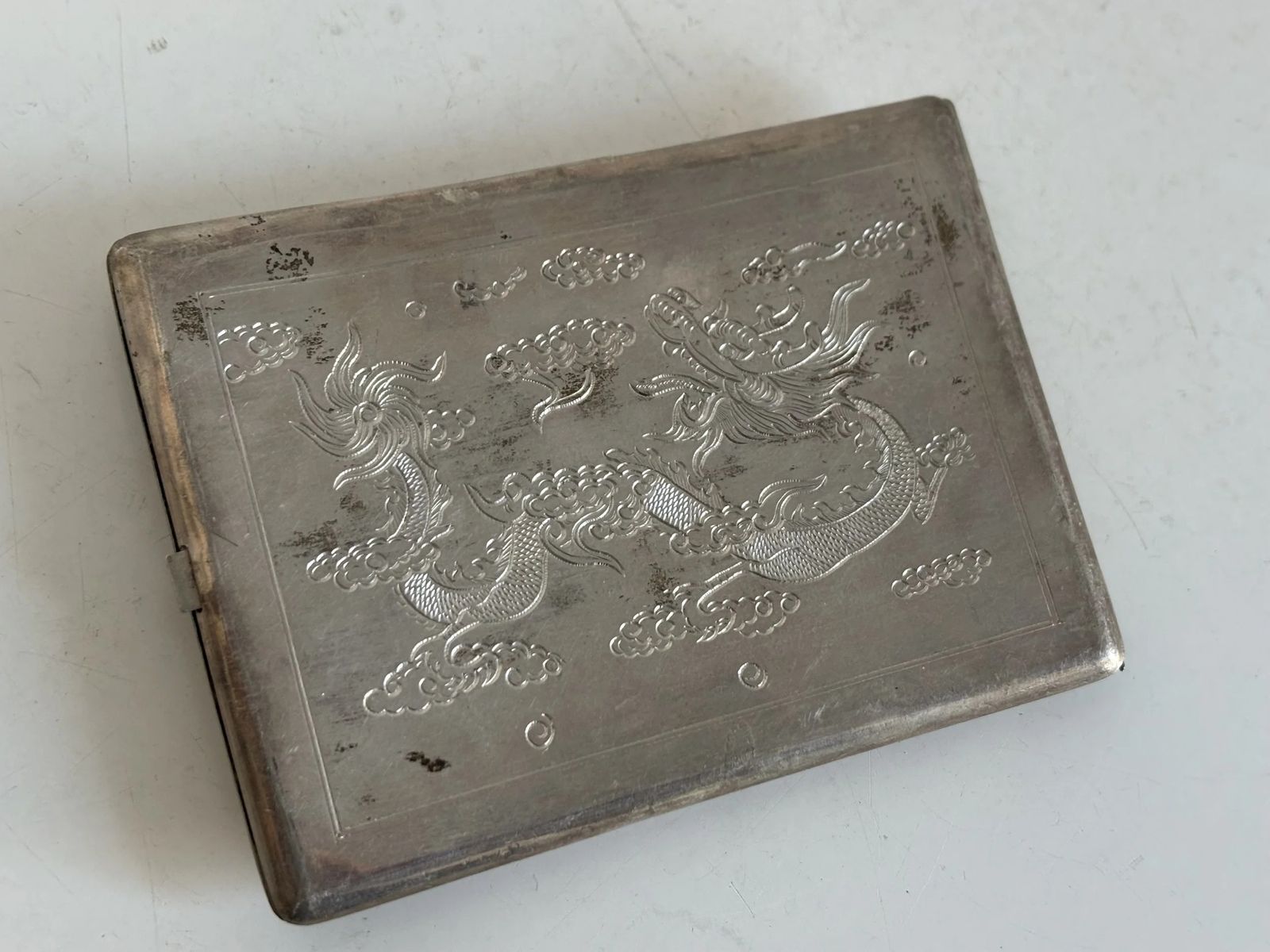 Vintage Chinese Silver Plated Mother Of Pearl Cigarette Case, Circa 1900   12.5 X 9 Cm photo 139.0