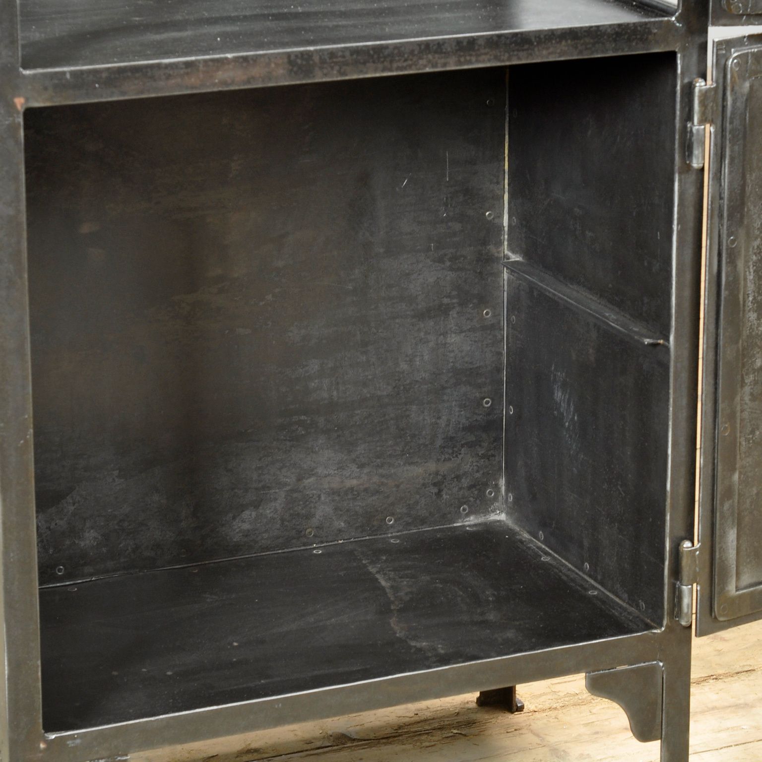 Polished Iron Medical Cabinet, 1930s photo 1400.0