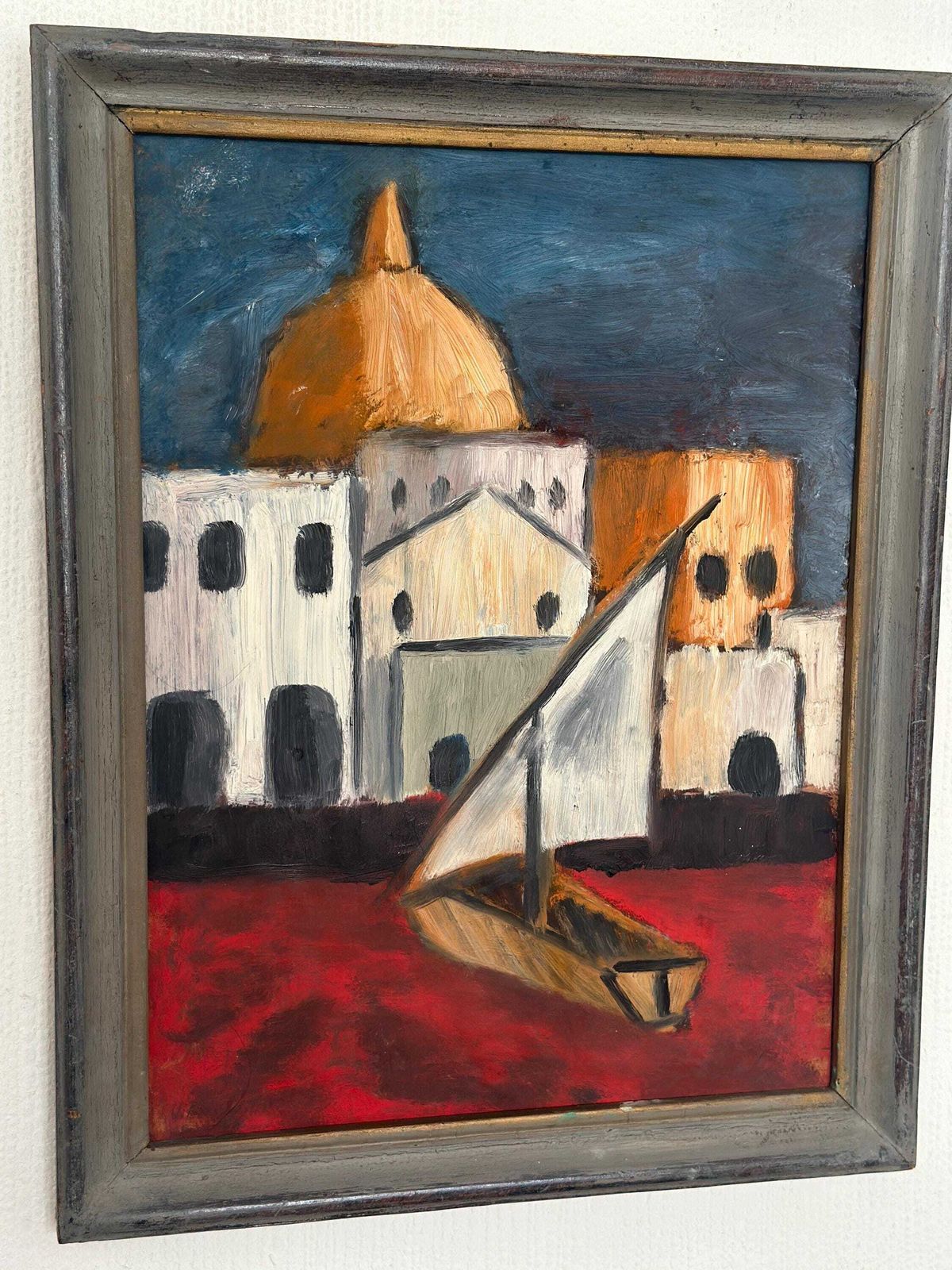 Original Swedish Oil On Panel – “Southern Motif” –By Malte Nyberg Tolf Vintage &  Framed – 49 × 39 Cm (19.3" × 15.4") photo furniture