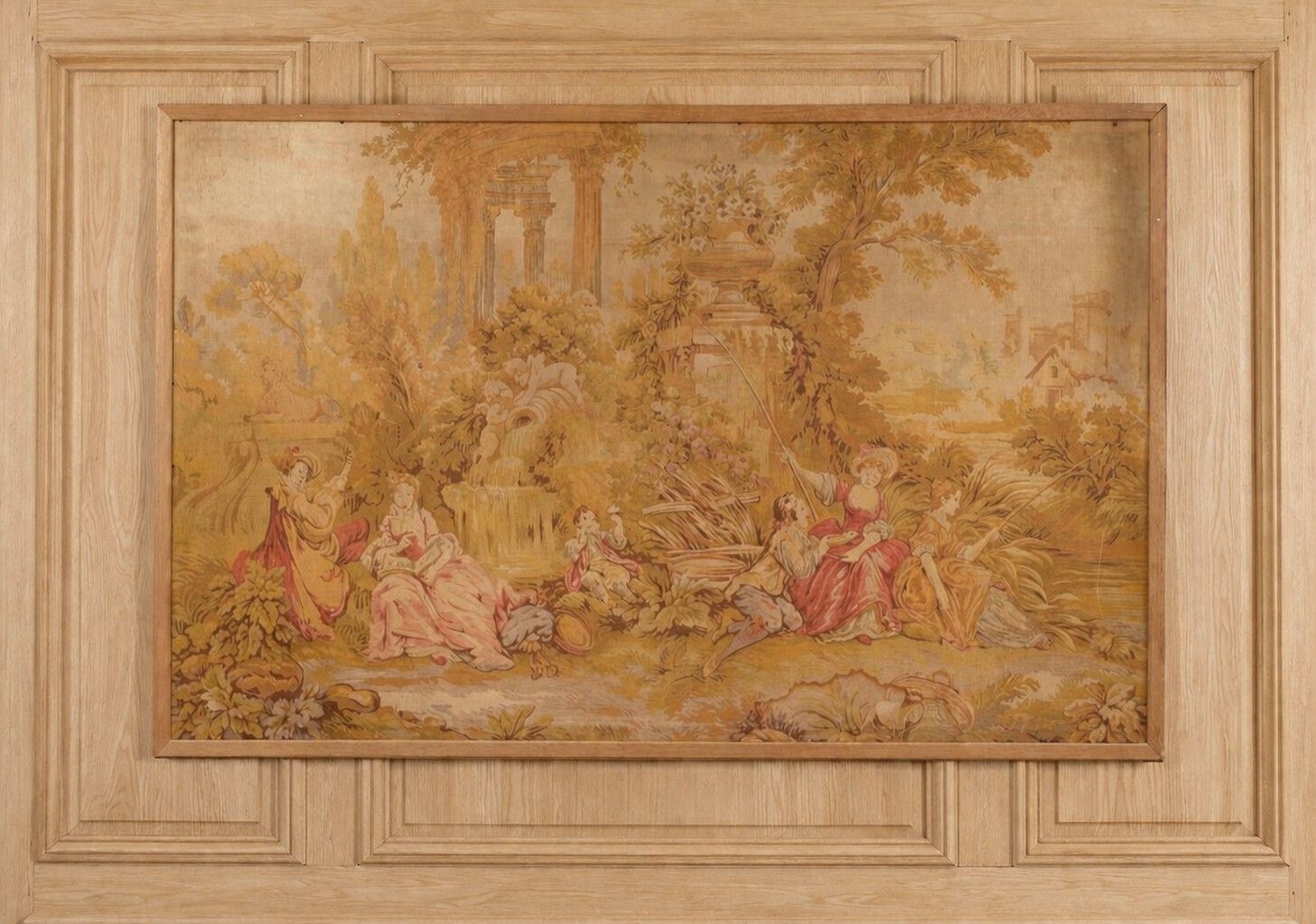 Very Large 18th Century Framed French Woven Tapestry(200 X 128 Cm)