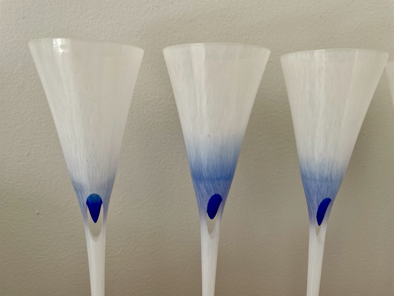 Mojmir Cermak Tajemstvi Champagne Flutes Set Of 6 Czech Bohemia Art Glass ~ Rare photo for sale