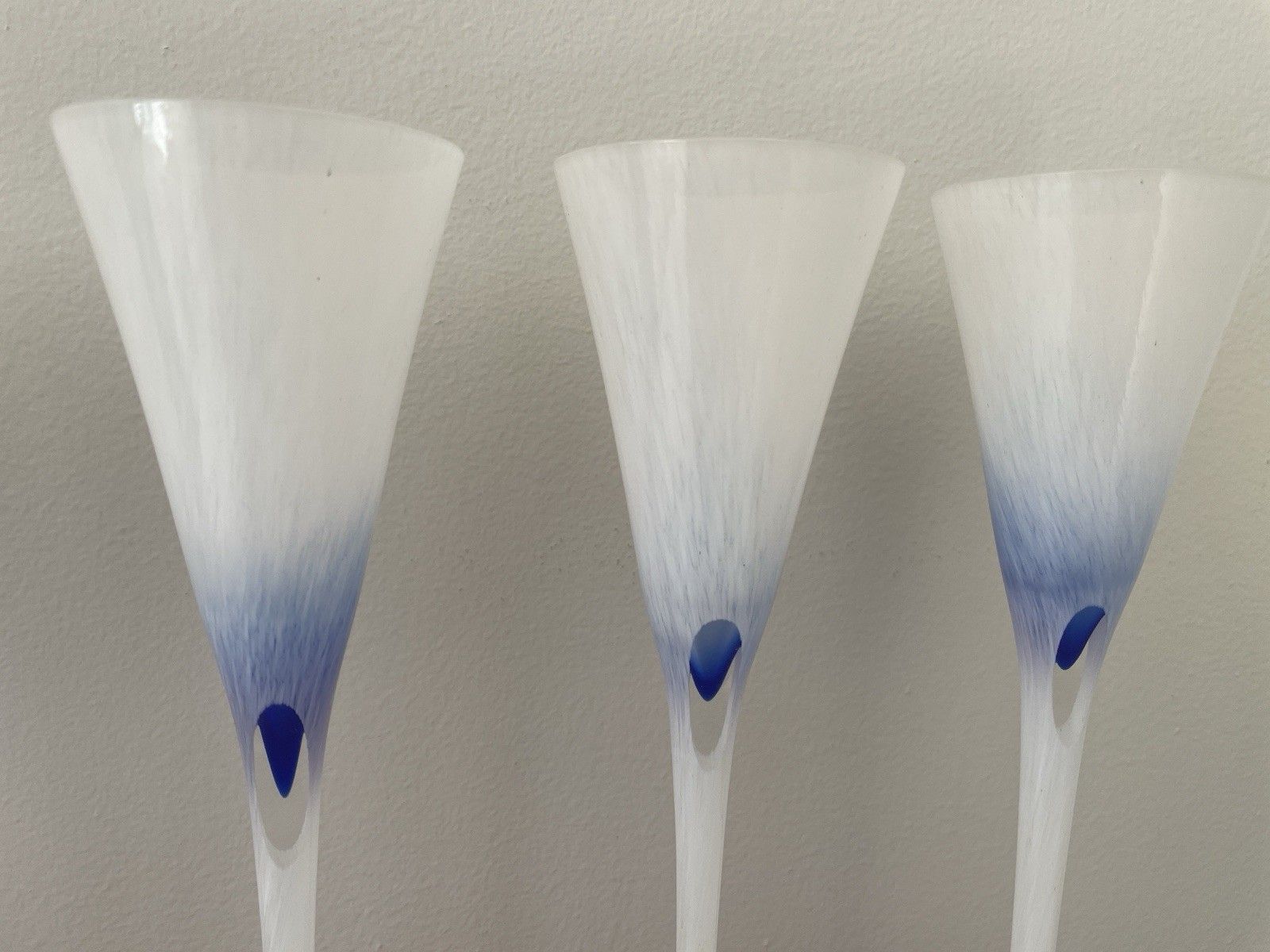 Mojmir Cermak Tajemstvi Champagne Flutes Set Of 6 Czech Bohemia Art Glass ~ Rare photo Home Decor