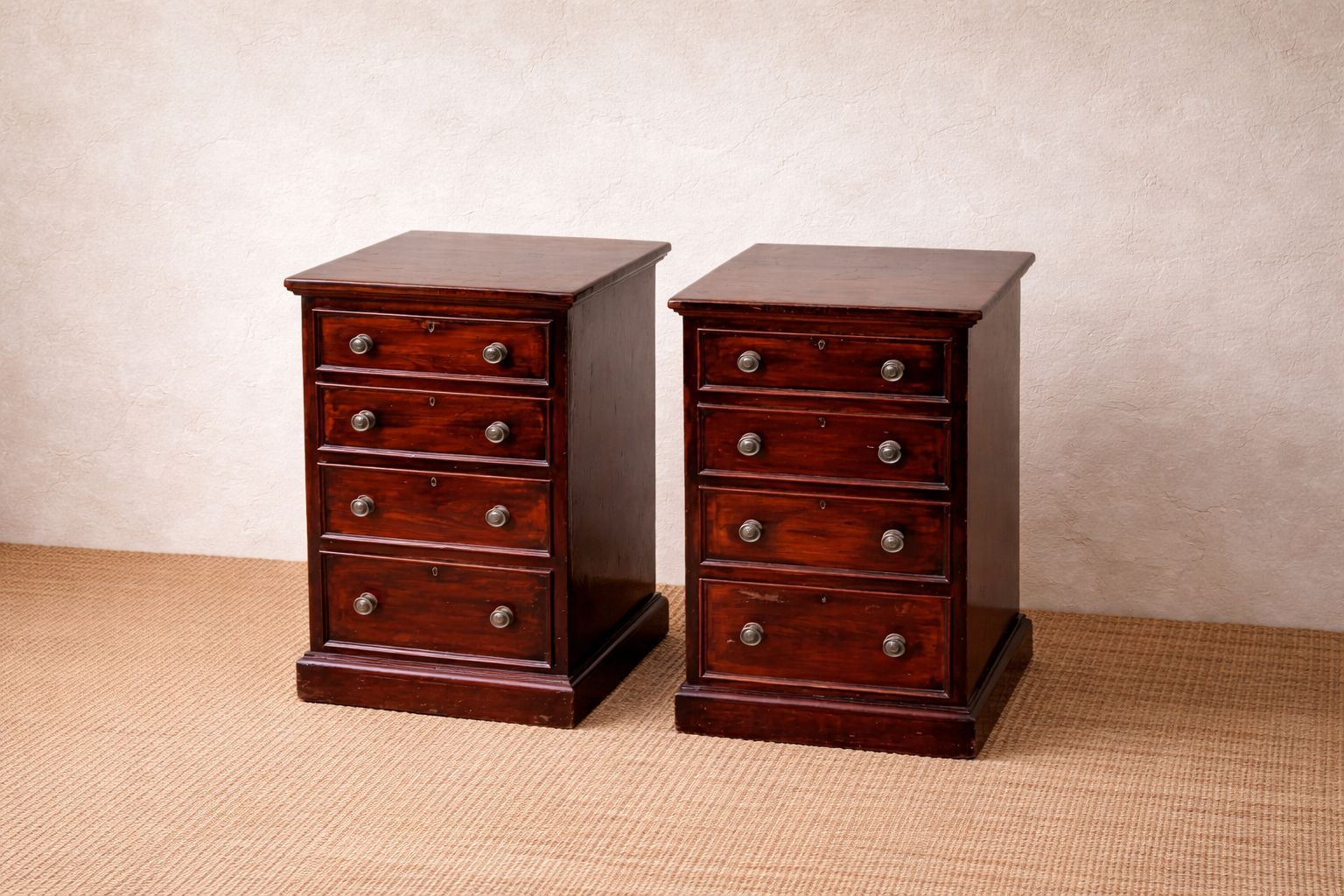 Pair Of Victorian Pine Pedestal Drawers (Ex Desk), C.1870 photo 785.0