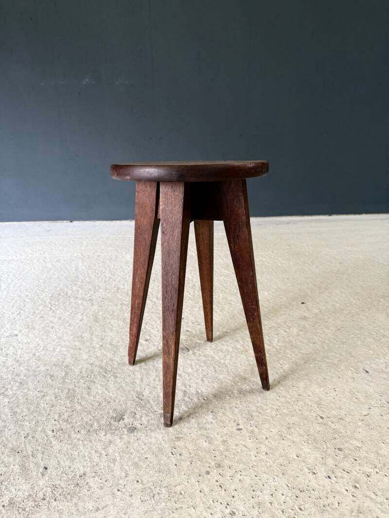 Reconstruction Design Marquetry Inlay Stool, France 1940's photo Furniture