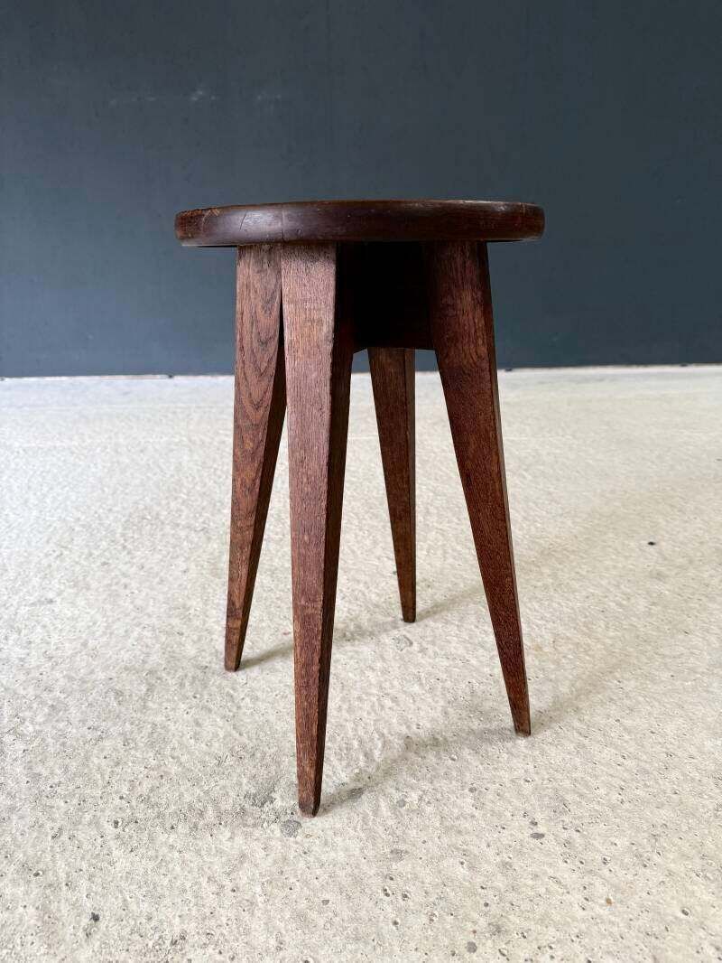 Furniture Reconstruction Design Marquetry Inlay Stool, France 1940's photo