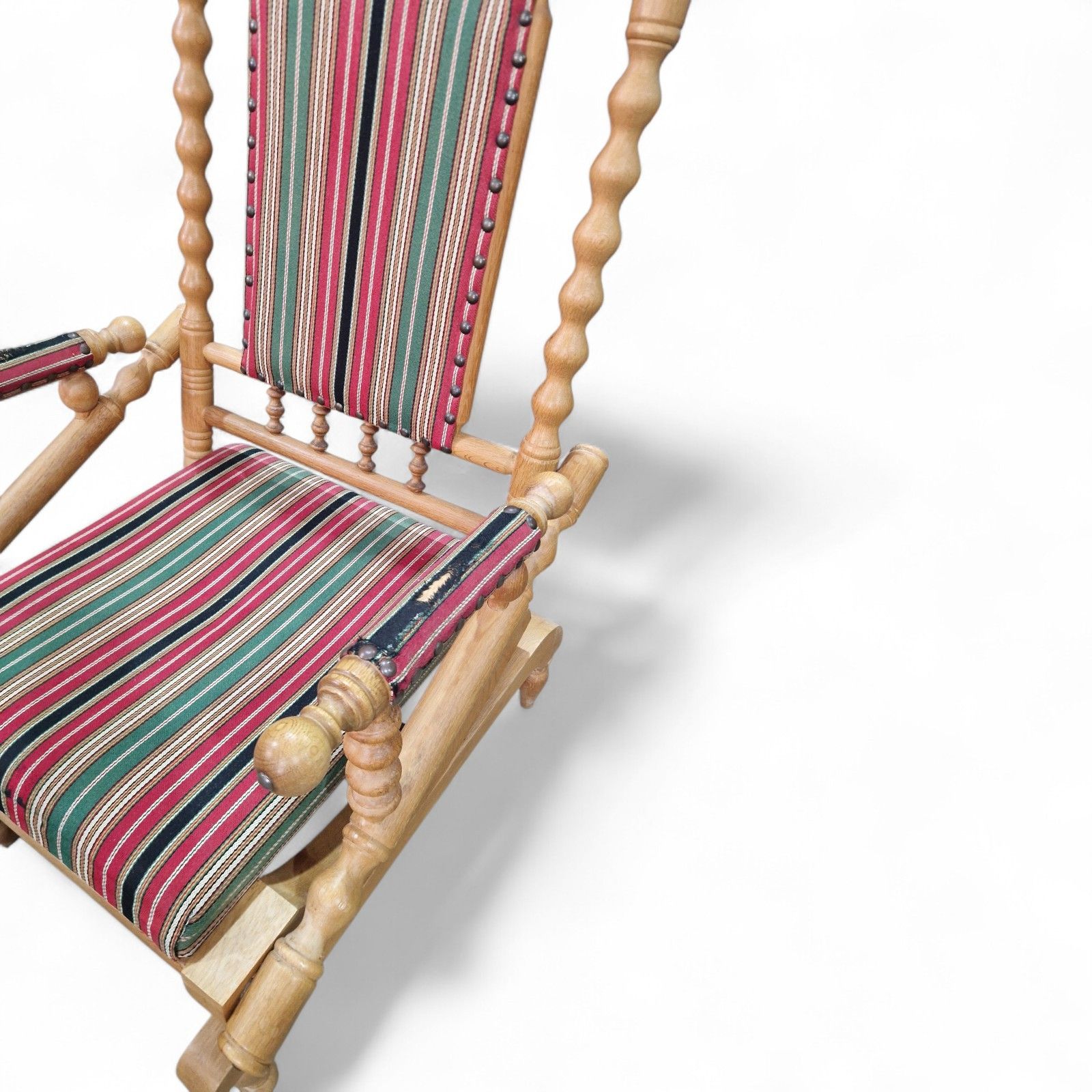 photo furniture Antique Spindle Rocking Armchair Vintage Bobbin Oak Relaxer Reading Chair