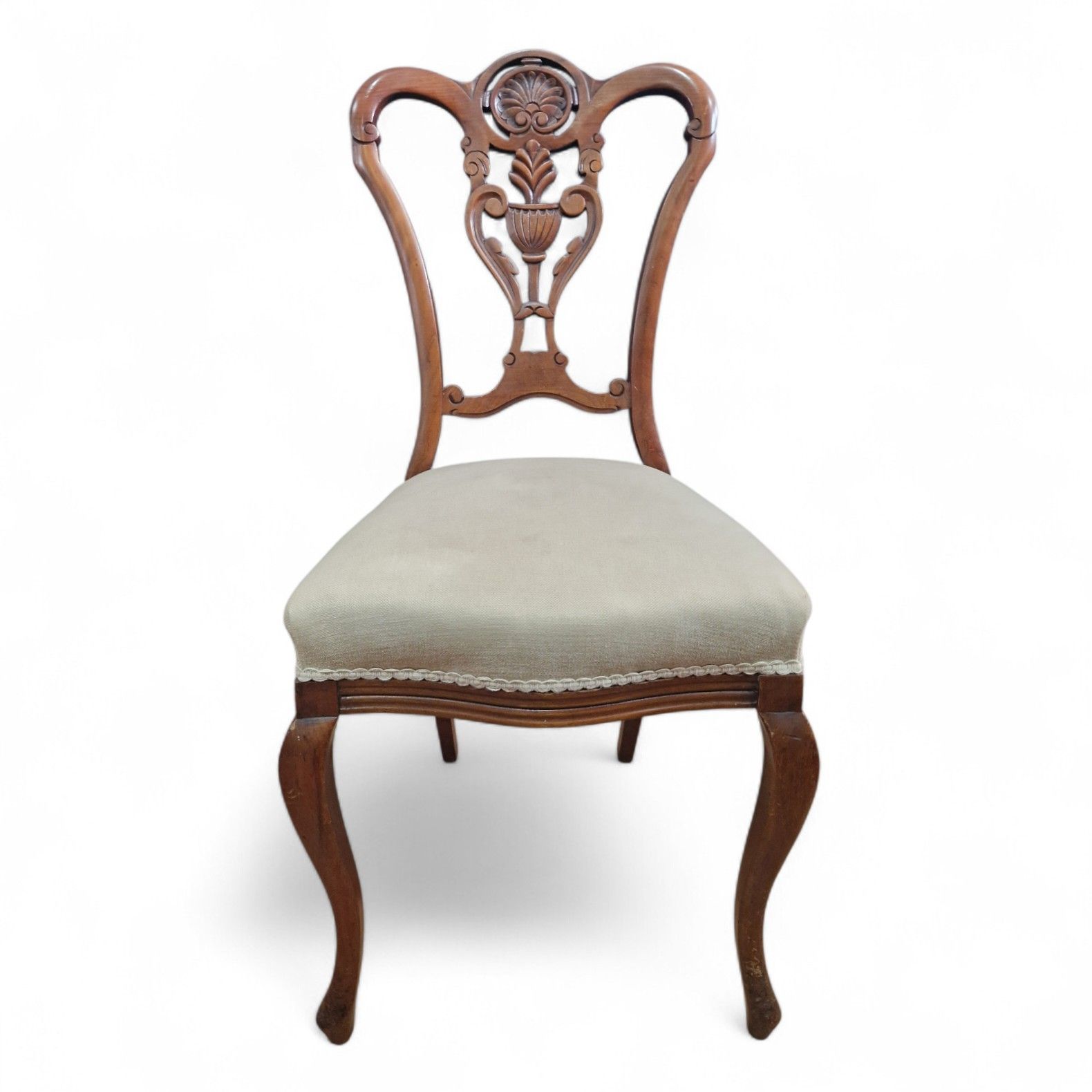 Furniture Set Of 4 Victorian Dining Chairs Serpentine Seats Carved Walnut Antique Seating photo