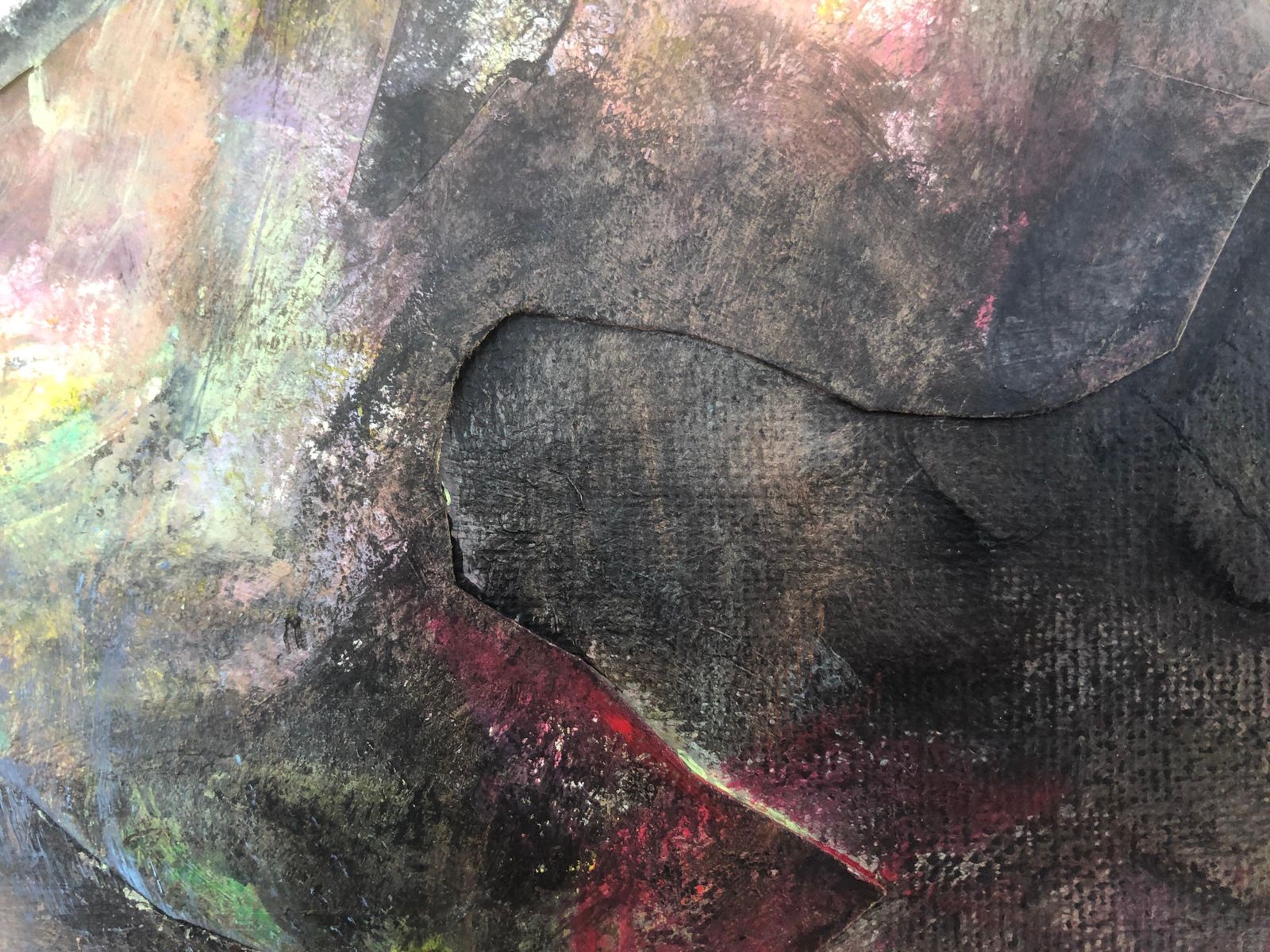 Nerea Caos Contemporary Abstract Expressionist Figurative Oil Painting Psychological Symbol 2022 photo furniture