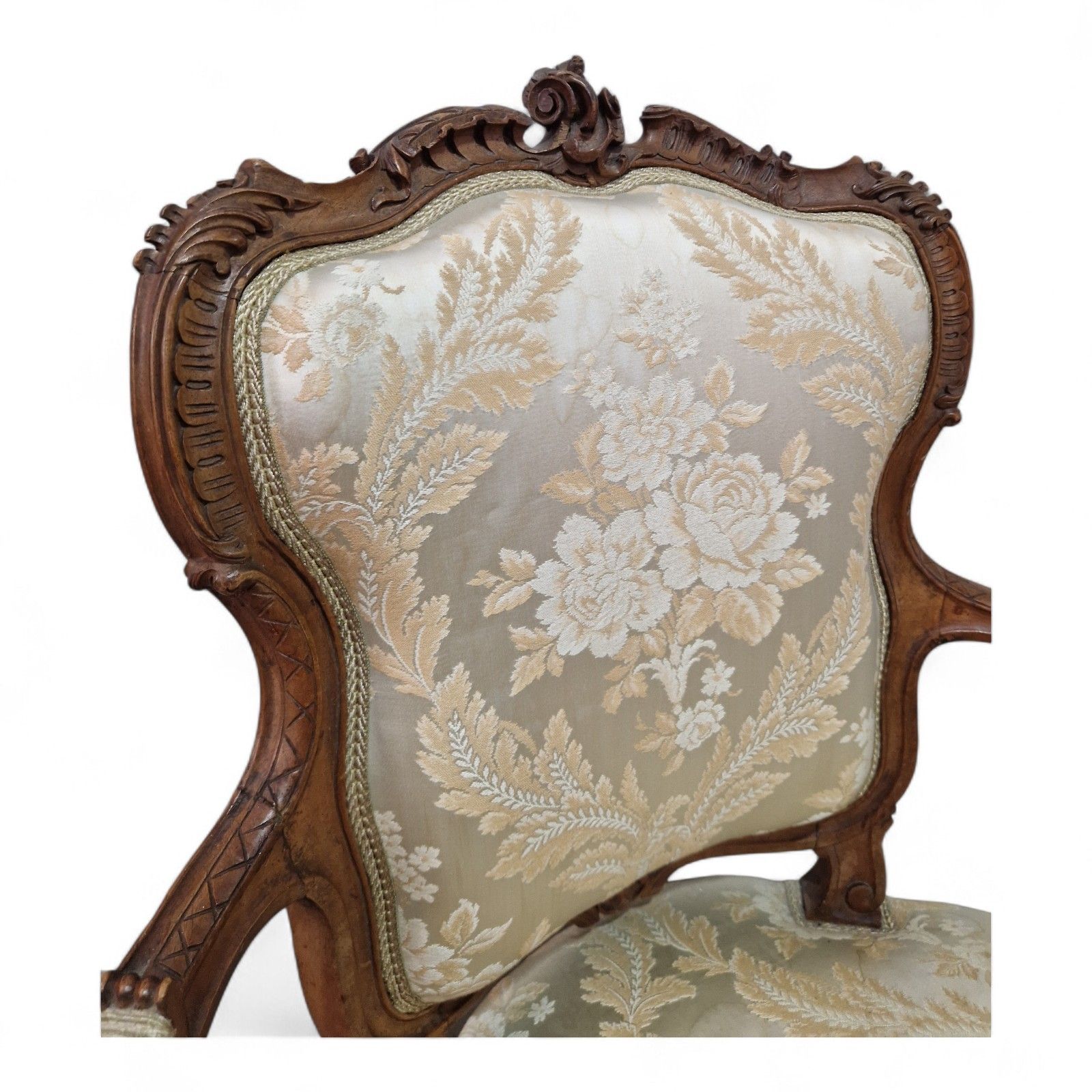 French Walnut Armchair Carved Occasional Chair Bedroom Parlour Seat 1 Of Pair photo furniture