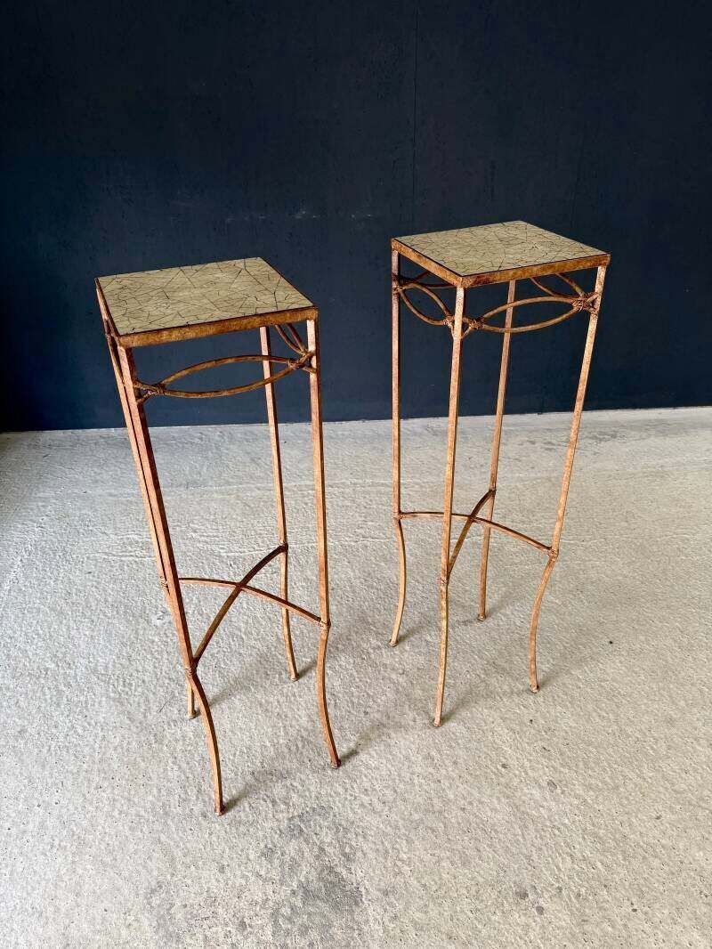Handcrafted Design High Pedestal Table Set, 1990's France photo vintage