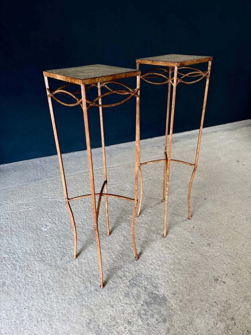 photo furniture Handcrafted Design High Pedestal Table Set, 1990's France