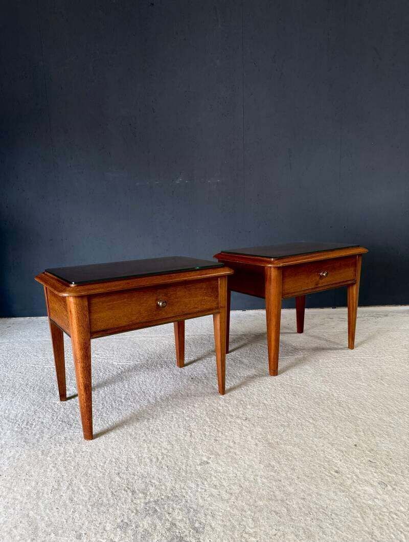 photo furniture Midcentury Design Bedside Cabinet Set, Italy 1950's