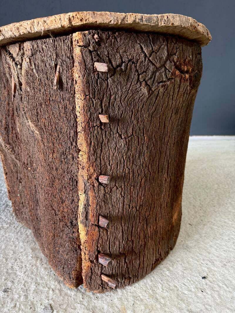 photo vintage Early 20th Century Artisan Made Cork Side Table, Portugal