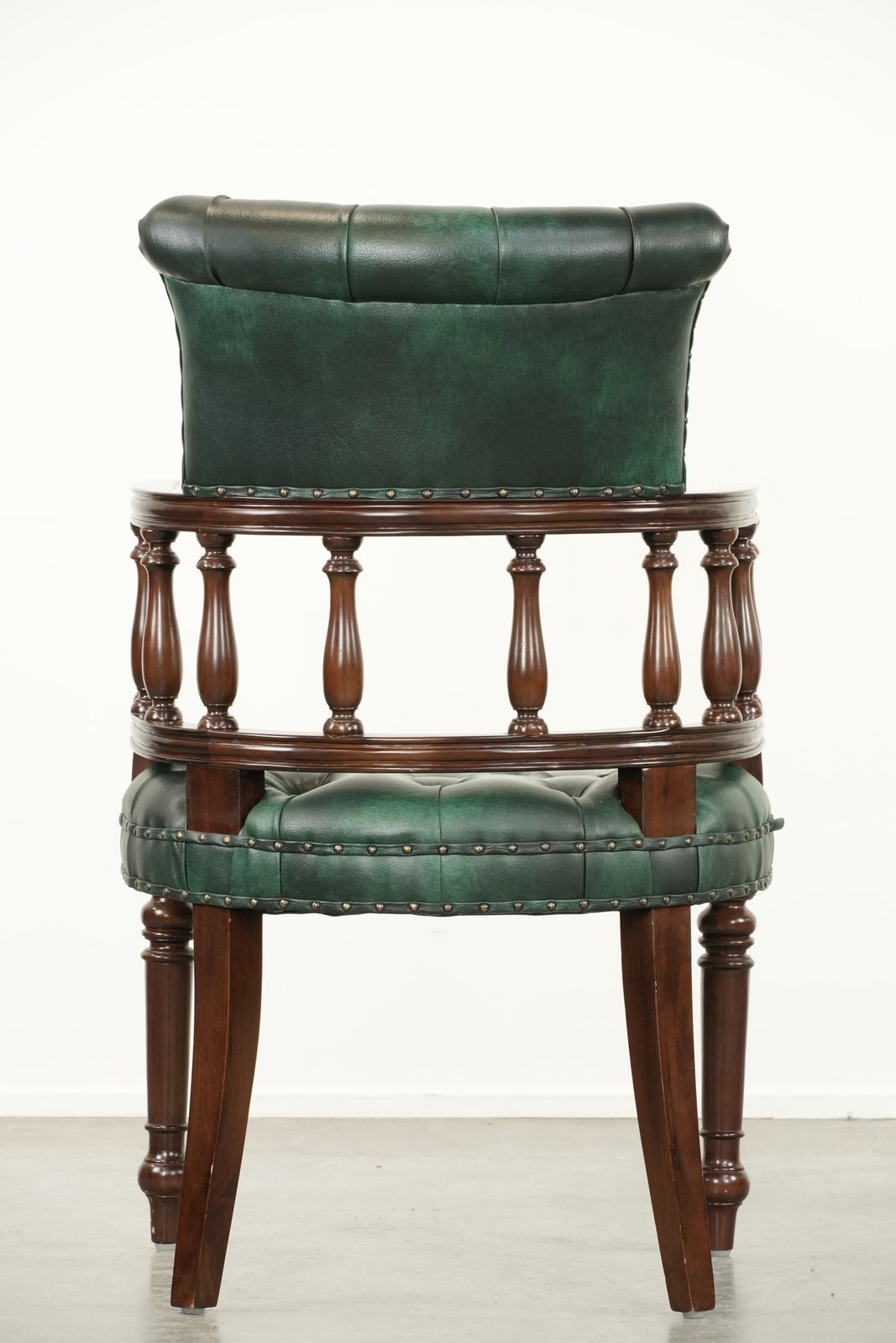 Classic Green Flamed Cow Leather Chesterfield Office Chair / Side Chair photo Furniture