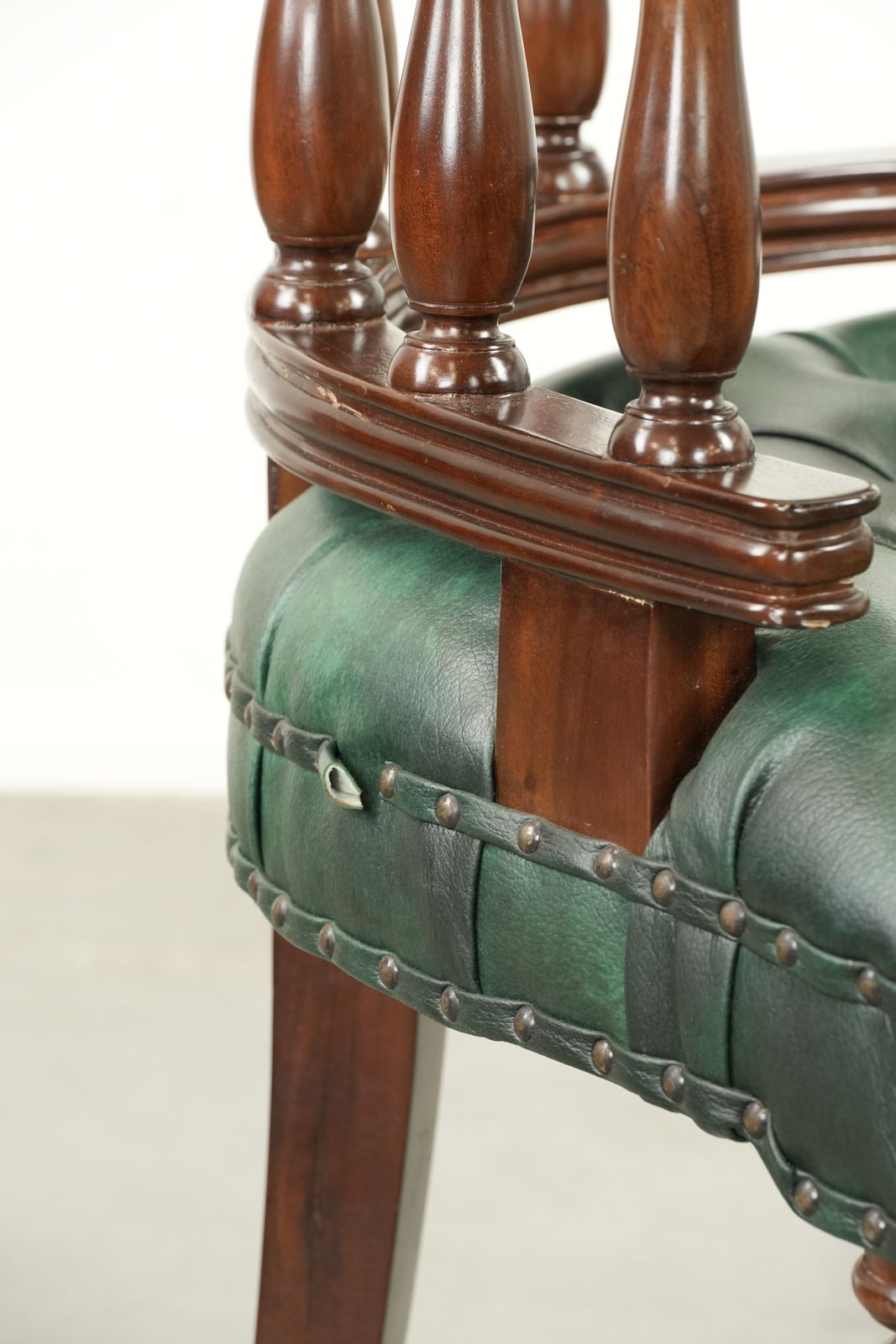 photo for sale Classic Green Flamed Cow Leather Chesterfield Office Chair / Side Chair