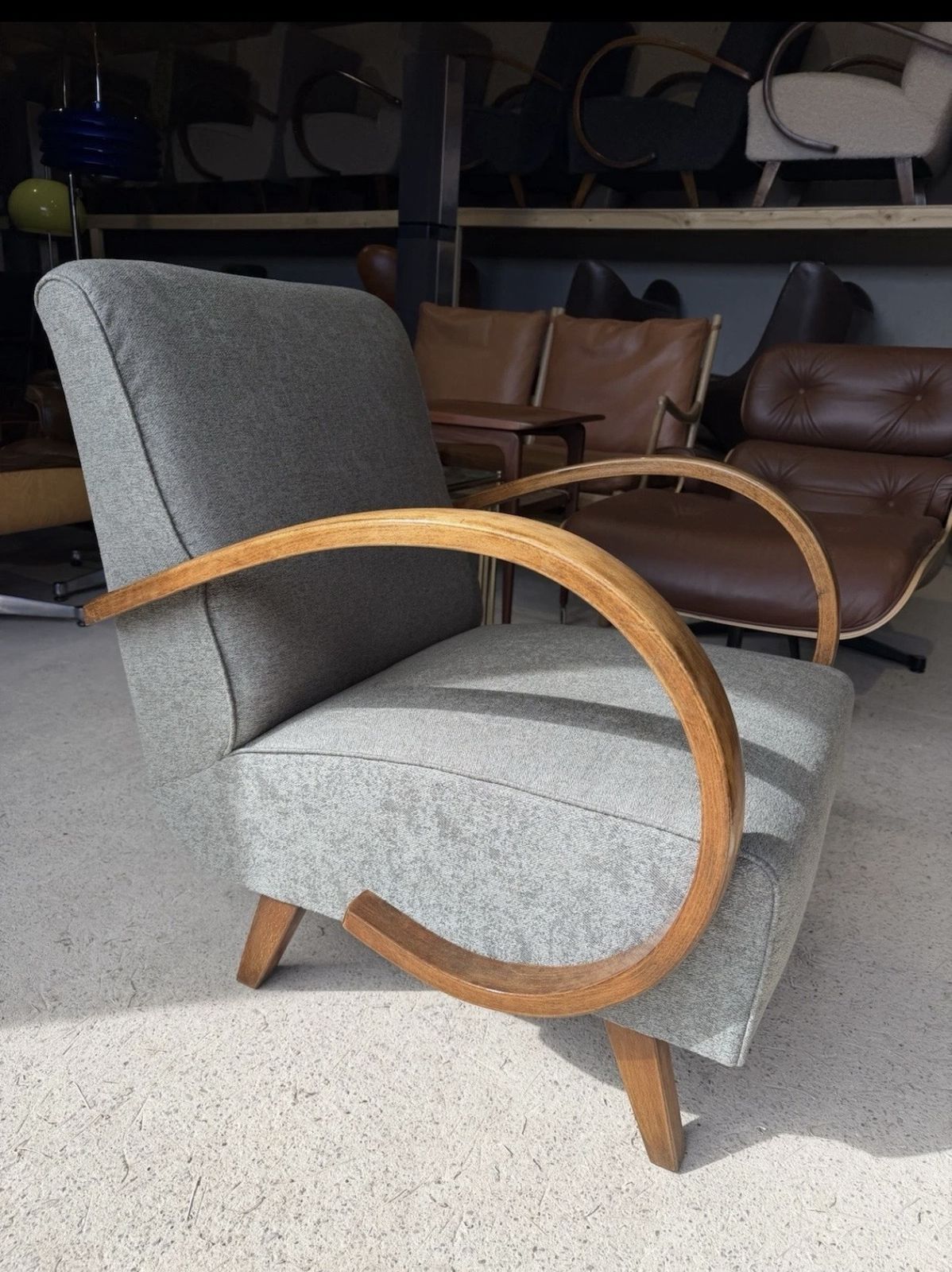 Jindrich Halabala Bentwood Armchair Art Deco Style photo vintage