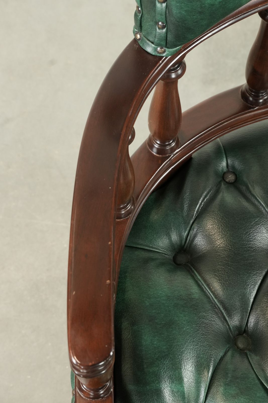 Green Flamed Cow Leather Chesterfield Office Chair/ Side Chair In English Style photo buy
