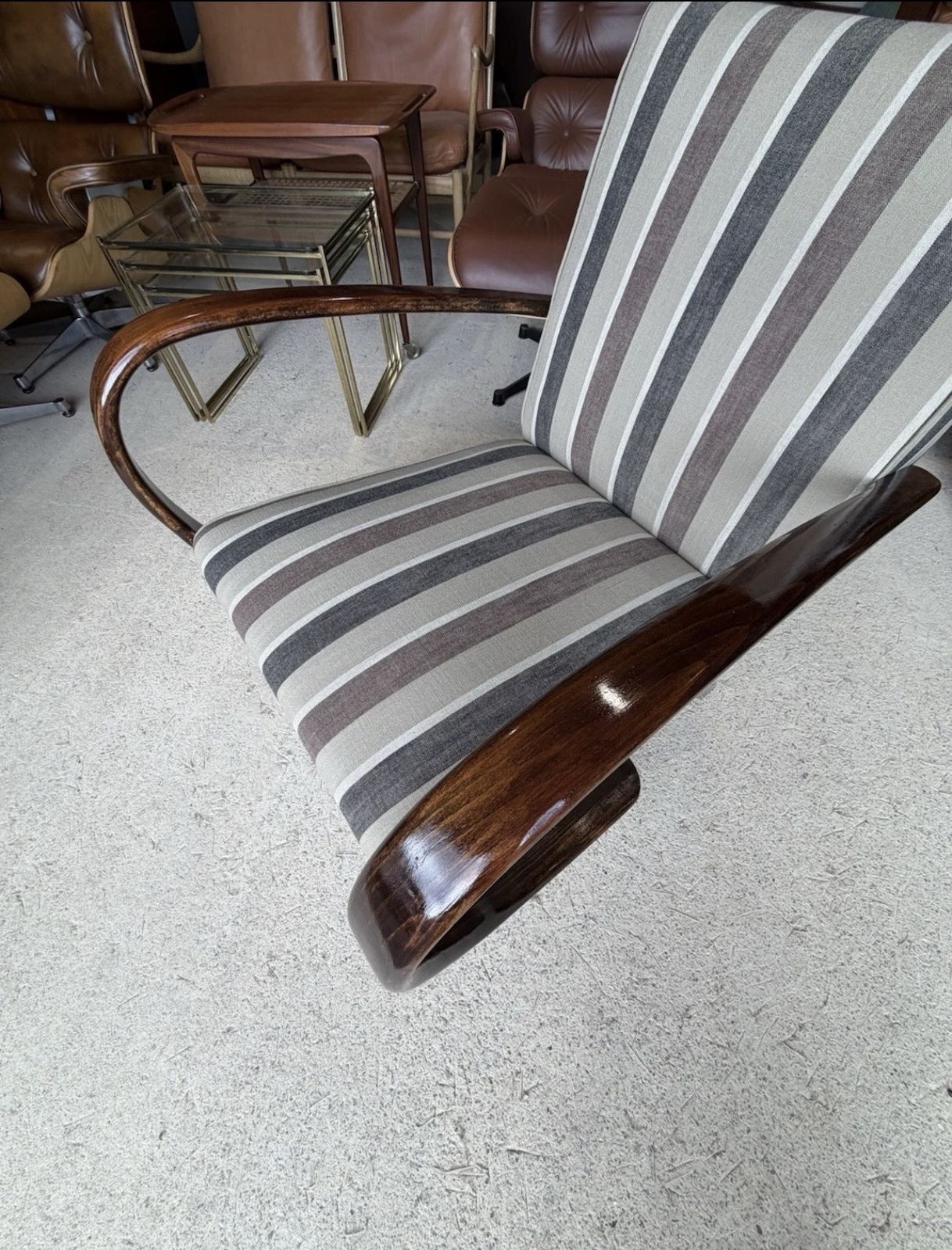 Jindrich Halabala Bentwood Armchair Art Deco Style photo vintage
