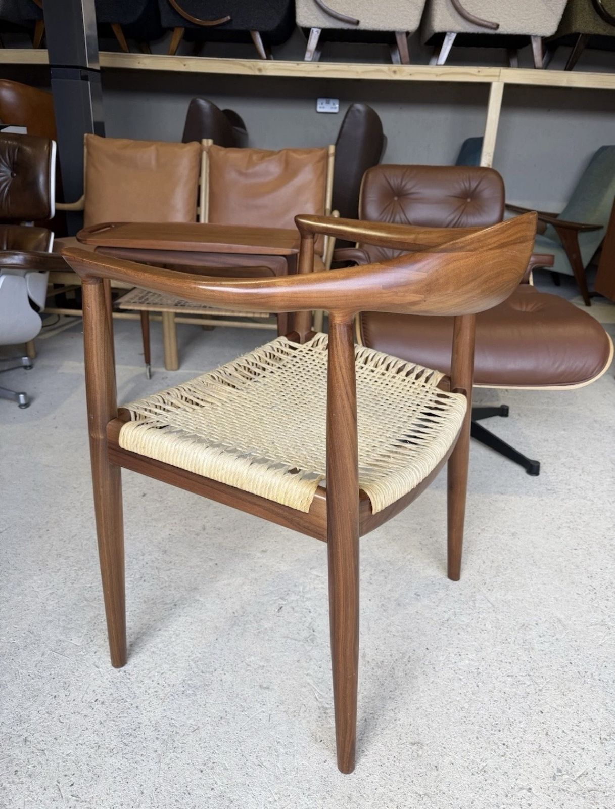 Mid Century Armchair In Manner Hans Wegner Design Vintage photo furniture
