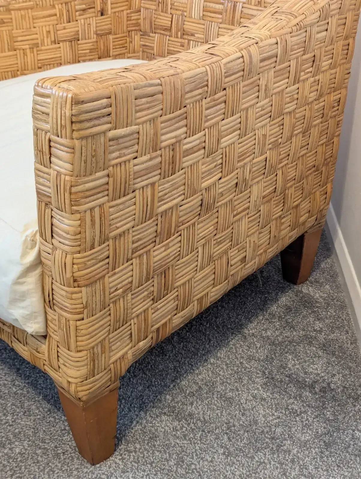 Vintage Mcm 1970s Ligne Roset Style Wicker And Rattan Armchair. photo Furniture