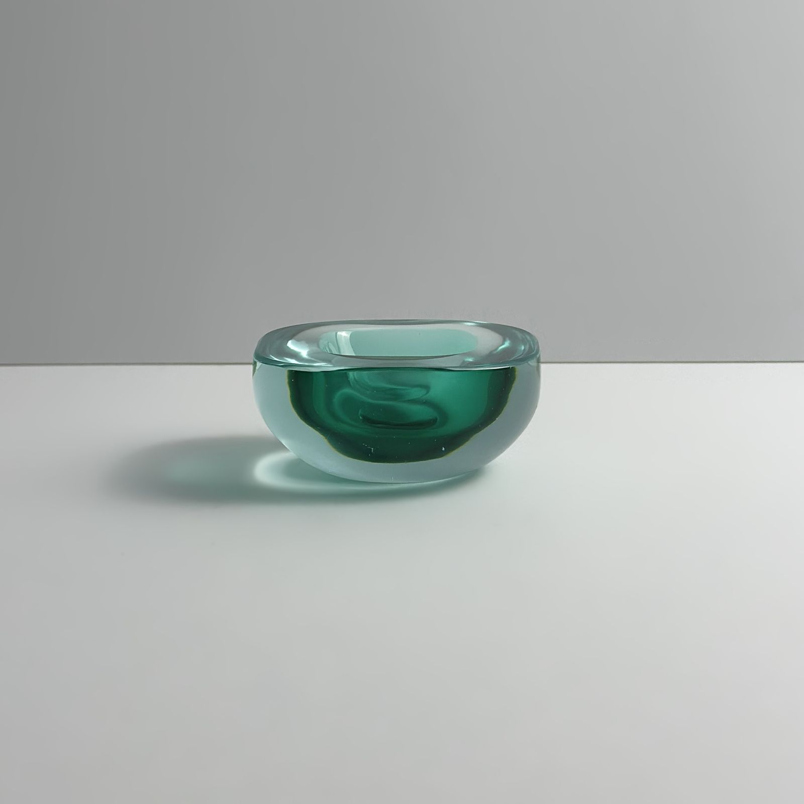 Murano Glass Geode Bowl By Archimede Seguso In Mint And Blue, Italy 1960s photo vinterior