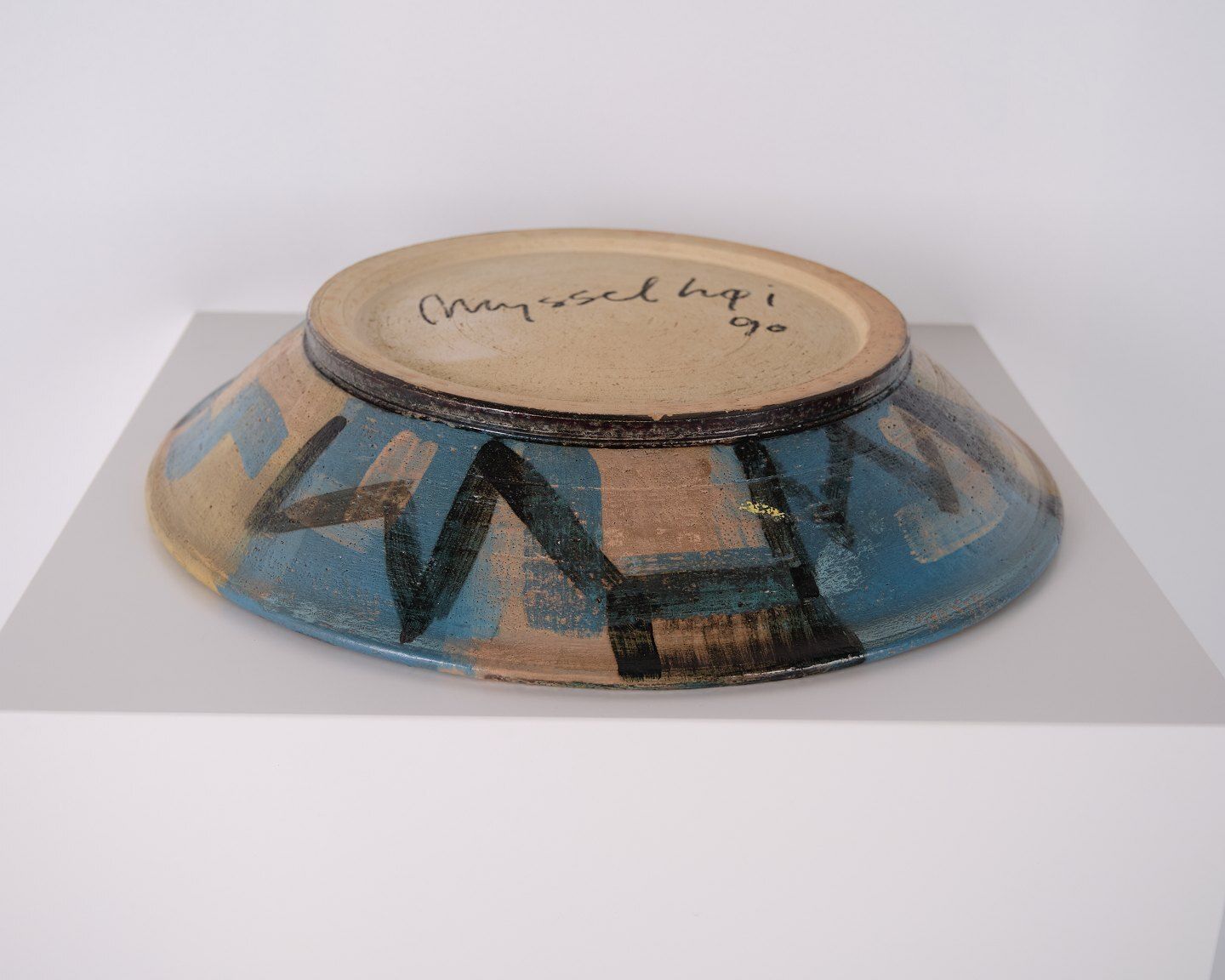Per Weiss Unique Ceramic Dish With Motif Of Mysselhøj, Signed 1990 photo vinterior