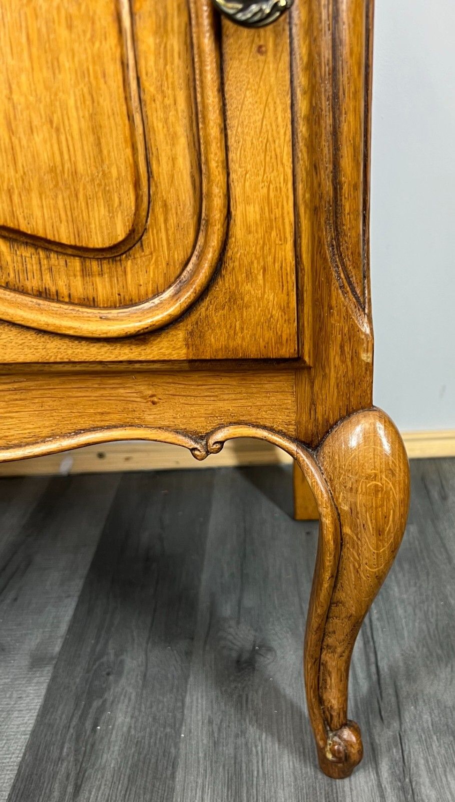 photo furniture Pair Of Bedside Tables Vintage French Louis XVI Oak Carved Cabinets Lot 2610
