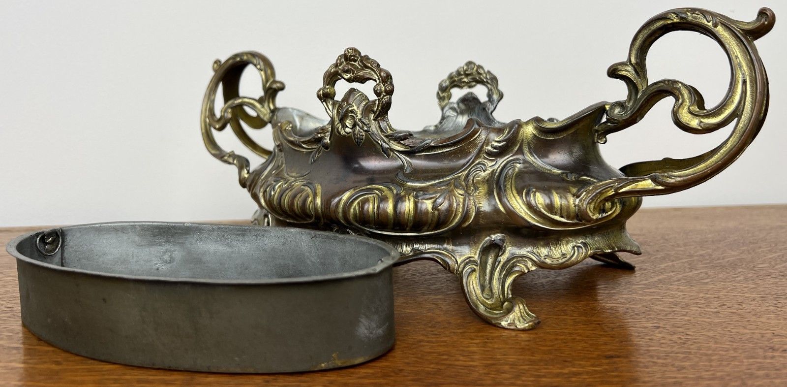 Vintage French Jardiniere Planter Ornate Decorative Bowl Insert Lot 4937 photo 199.0