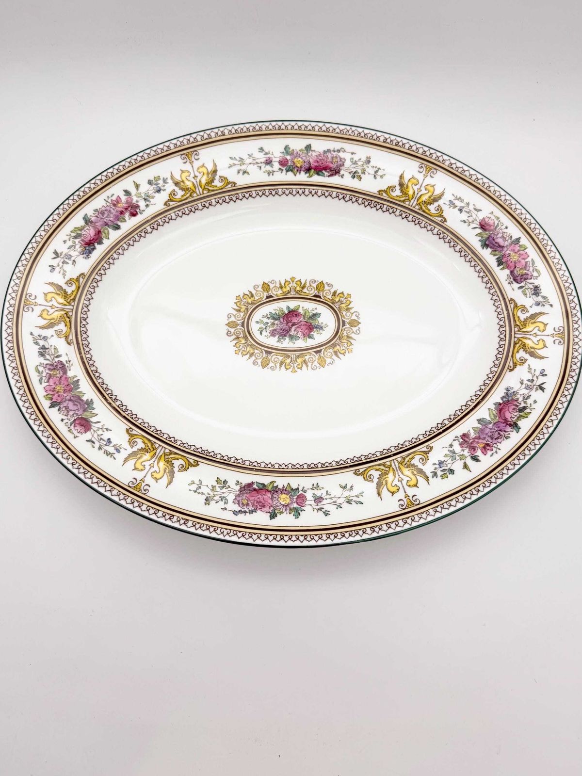 Vintage Wedgwood Columbia Oval Serving Platter, Bone China Floral Plate