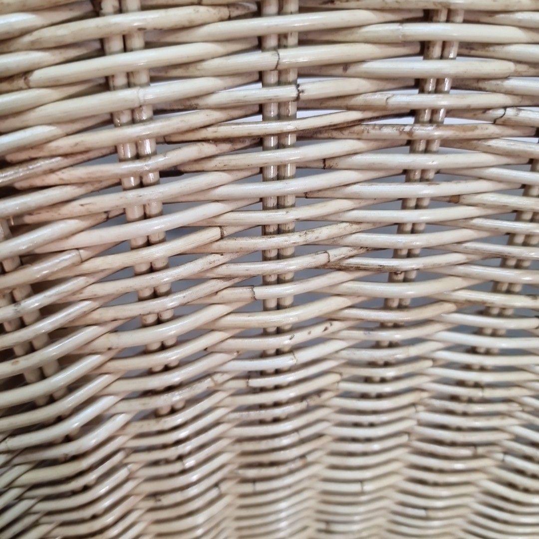 photo furniture Vintage Rattan Wicker Armchair Small Childs Tub Lounge Seat Boho Retro Mcm