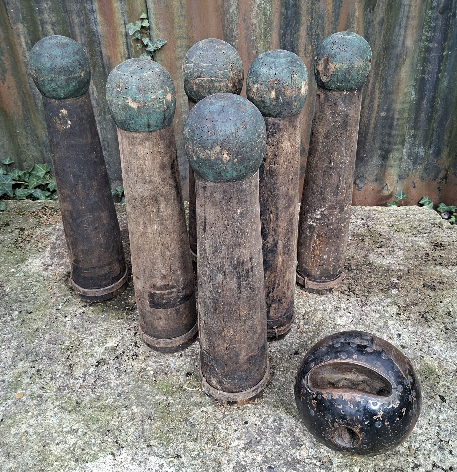 A Rare Set Of French 'Jeu De Quilles' Skittles And Ball 19th Century photo furniture