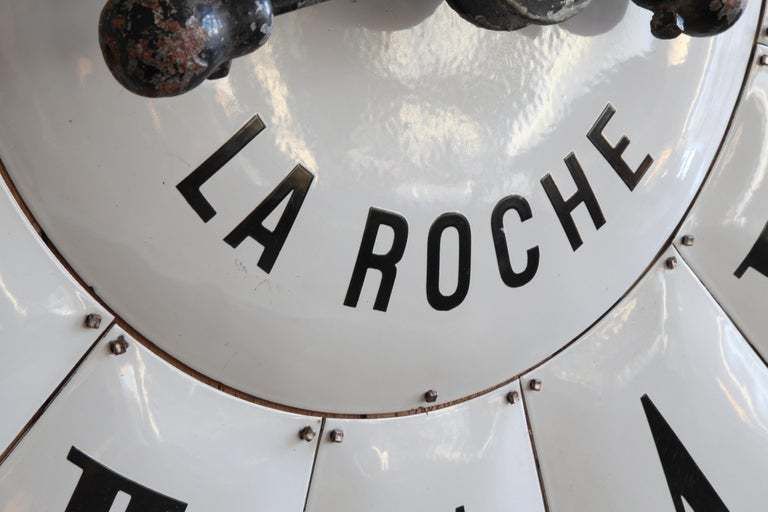 Large French Turn Of The Century White Enamelled Clock Face From La Roche photo Home Decor