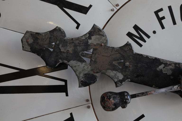 Large French Turn Of The Century White Enamelled Clock Face From La Roche photo buy