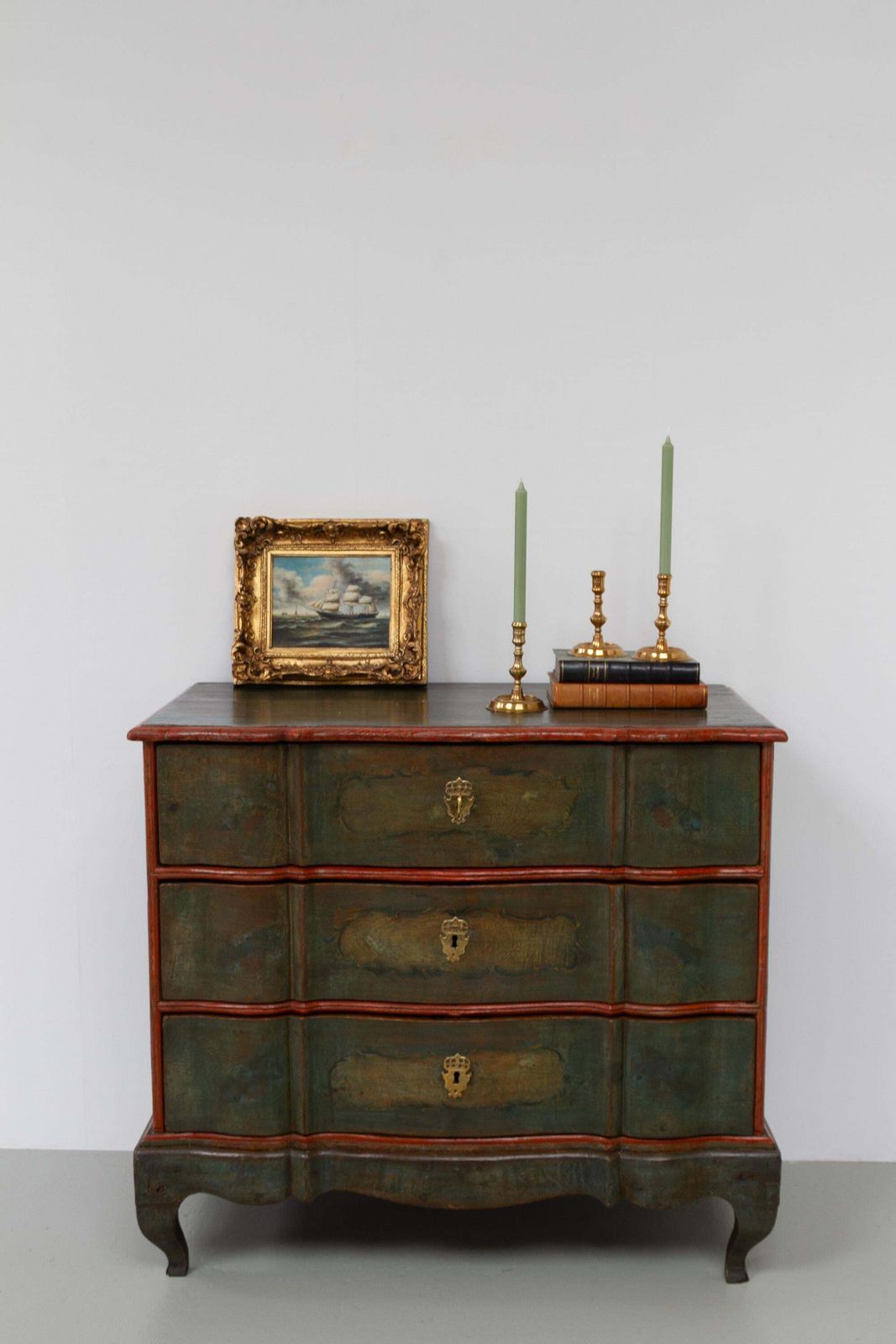 photo furniture Antique Danish "Næstved" Brass Candlesticks Circa 1780. Set Of 3.