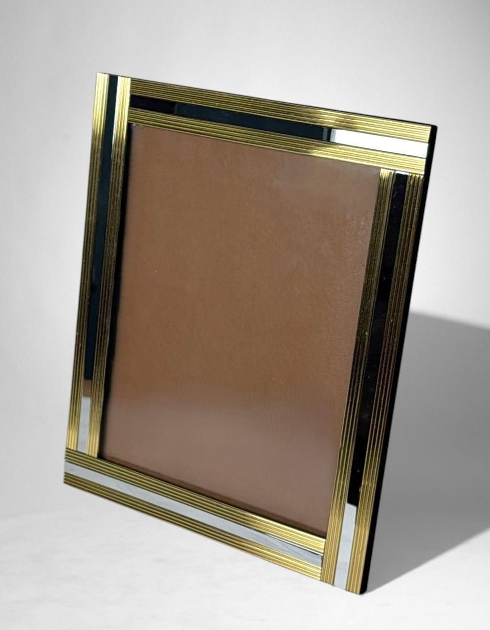 Romeo Rega Style Italian Brass And Steel Picture Frame photo buy
