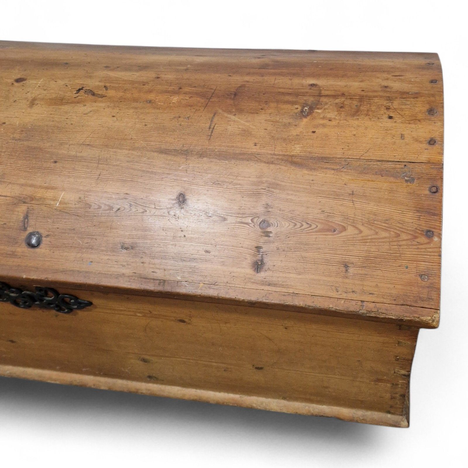 Continental Wooden Storage Chest Dome Top Rustic Coffer Blanket Box Large photo vintage