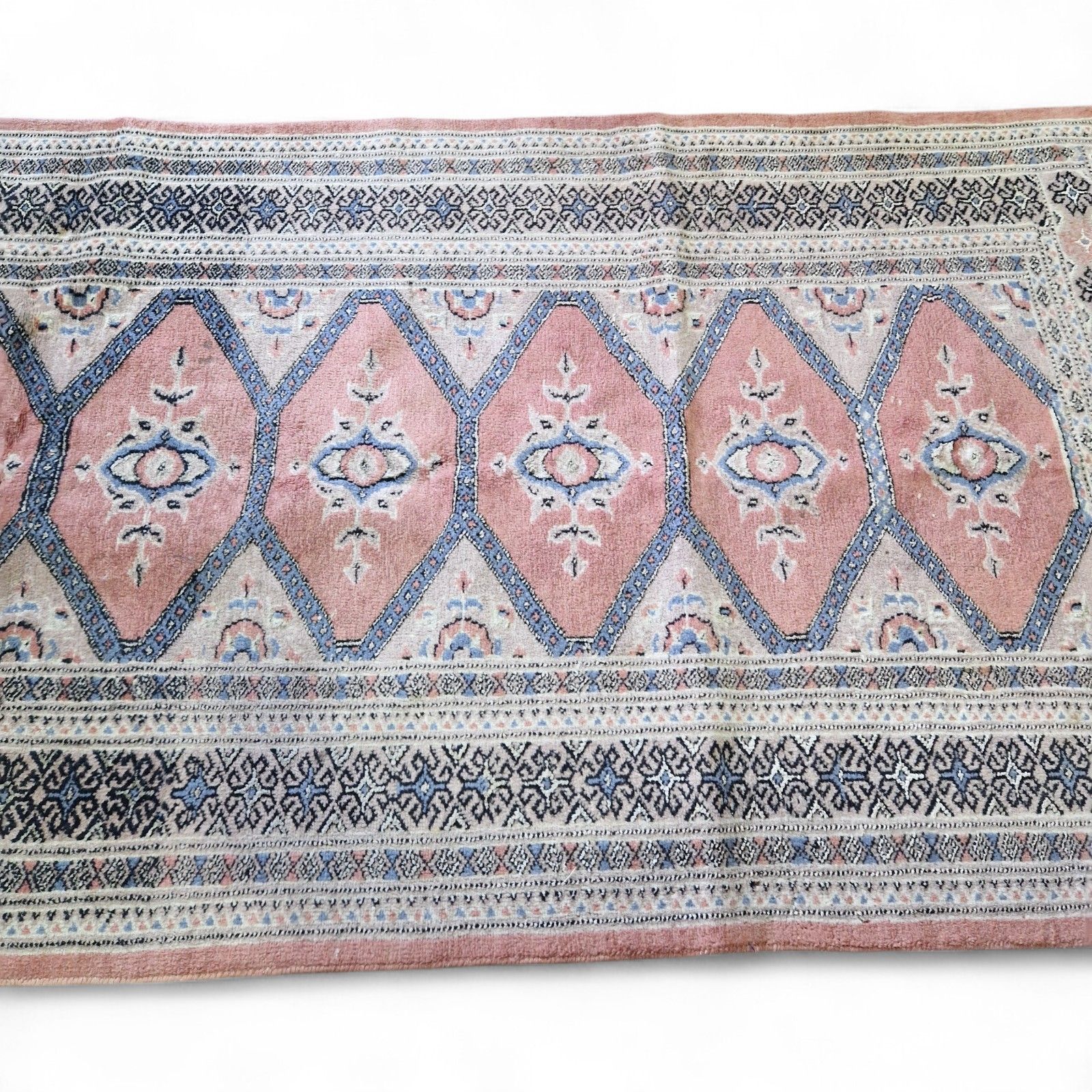 Traditional Carpet Runner Diamond Medallion Pattern Hallway Wool Rug 3m photo 175.0