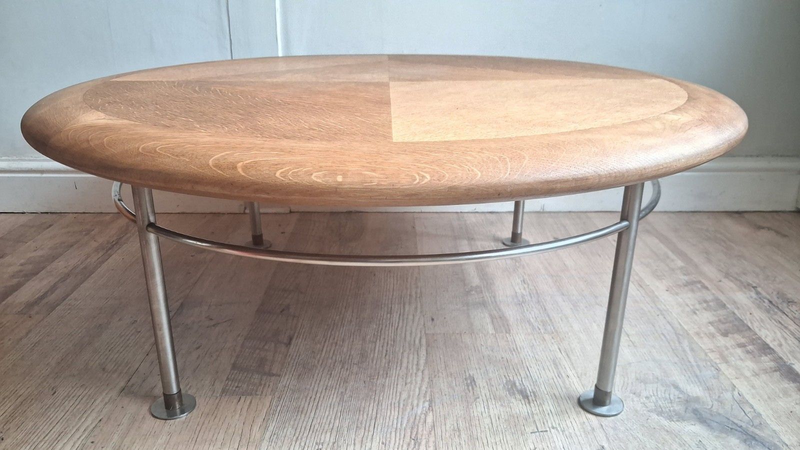 Modernist /Bauhaus Mid Century  Oak And Industrial Metal Drinks/Coffee Table