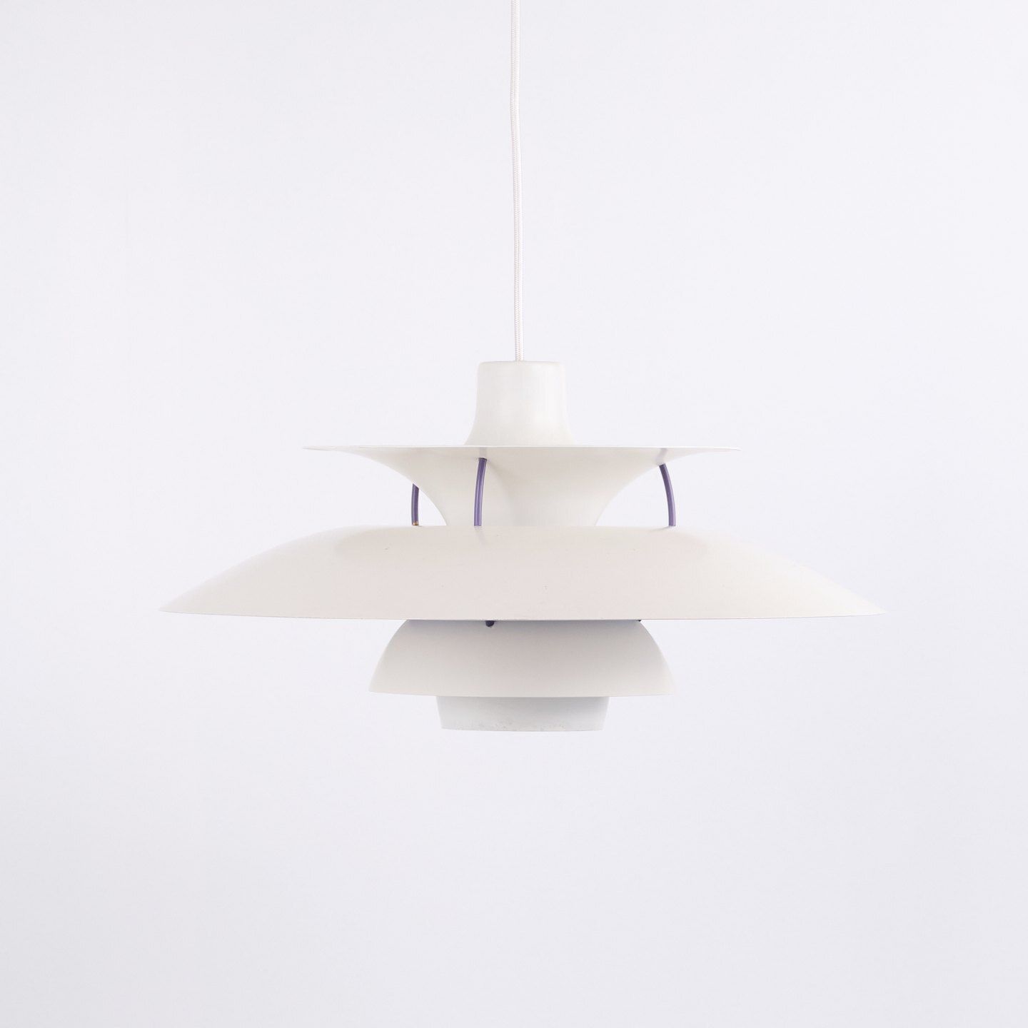 photo for sale Poul Henningsen Pendant Model Ph 5 In White Lacquered Metal, Louis Poulsen