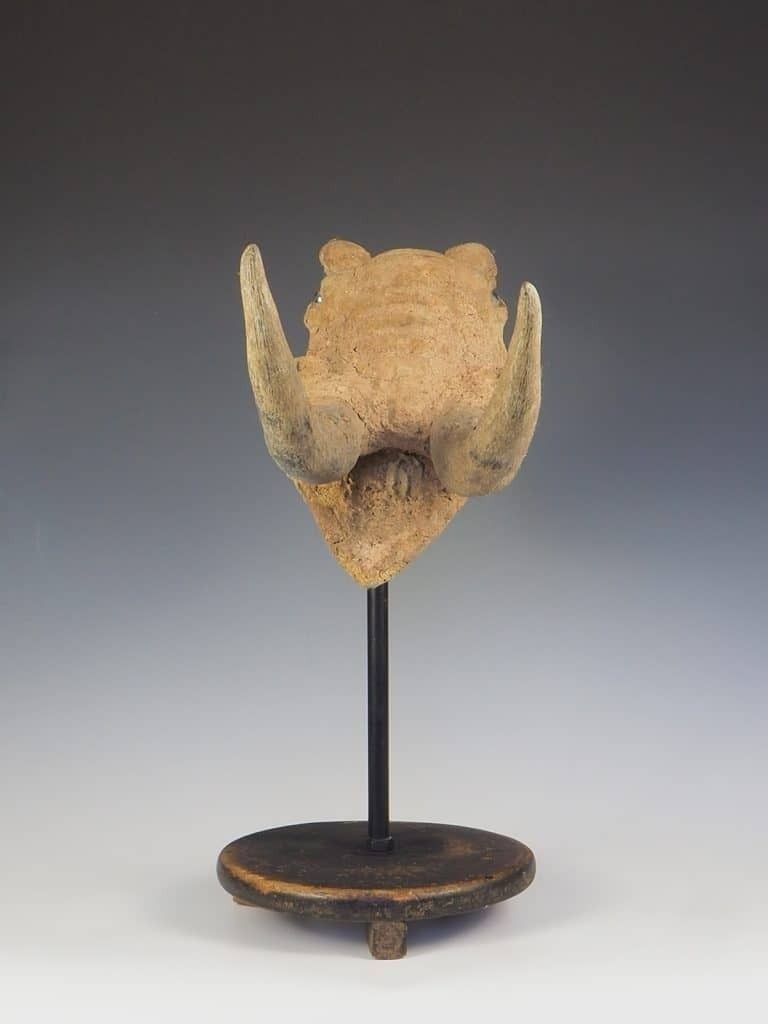 Antique Hand Carved Wooden Head Sculpture Of A Mythical Animal photo 395.0