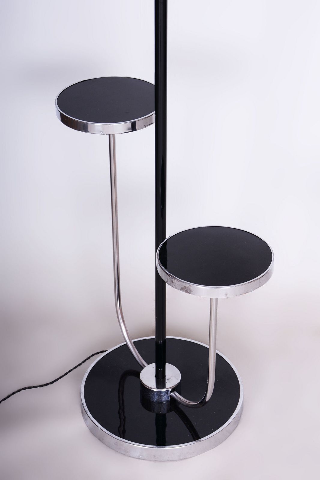 Restored Bauhaus Floor Lamp, J. Halabala, Up Zavody, Chrome, Czechia, 1930s photo for sale